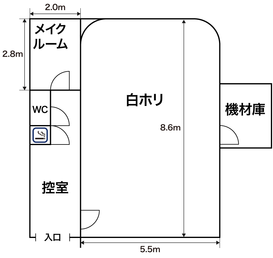 平面図とスペースのサイズ